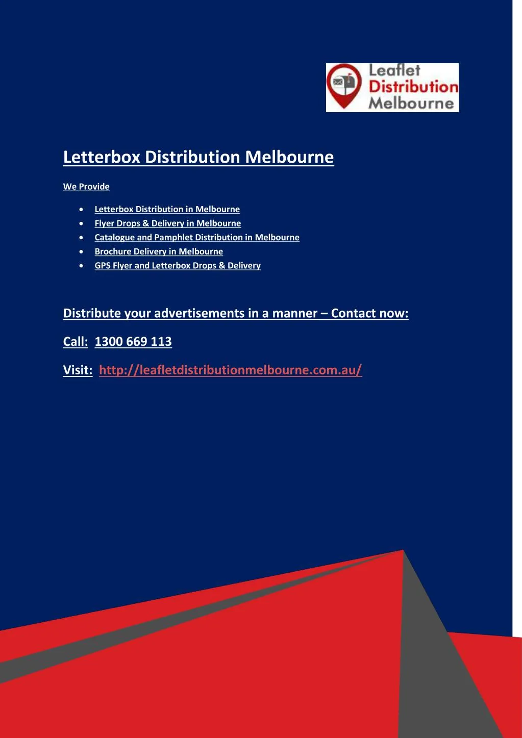 letterbox distribution melbourne