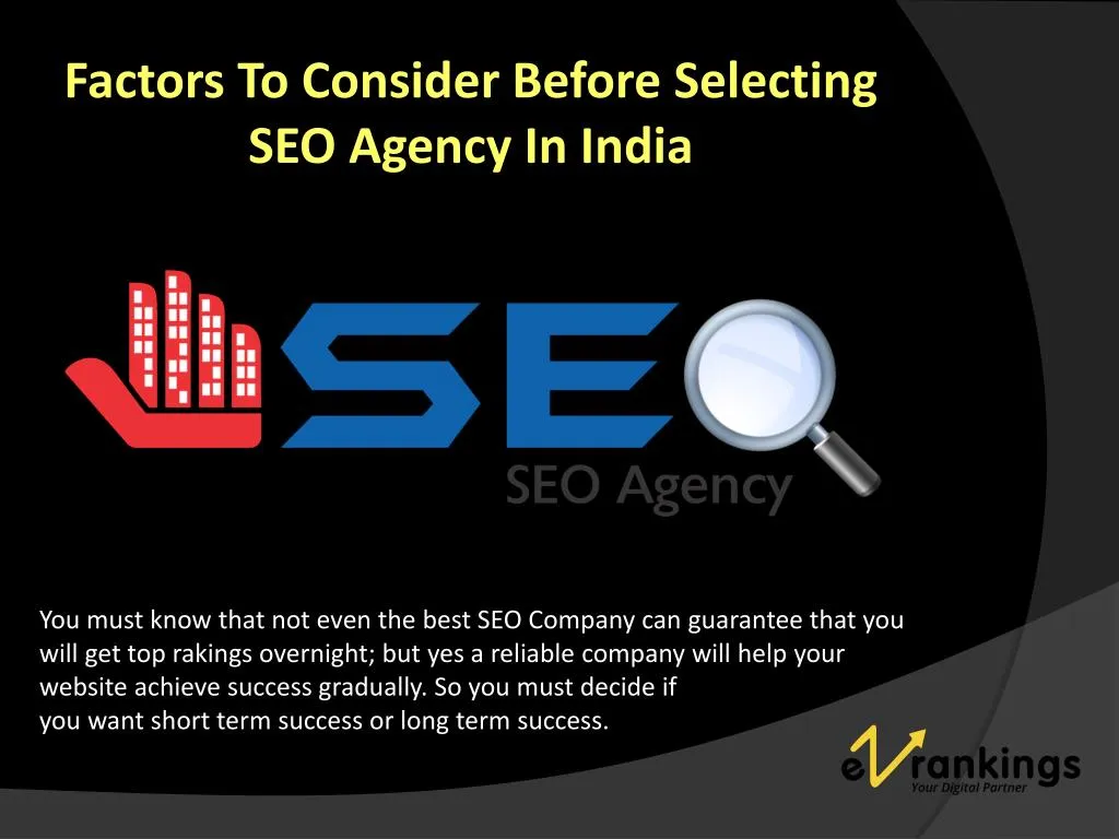 factors to consider before selecting seo agency in india