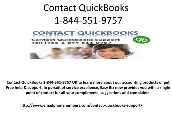 Contact QuickBooks 1-844-551-9757 Support Number