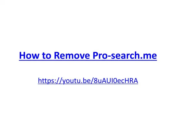 How to Remove Pro-search.me