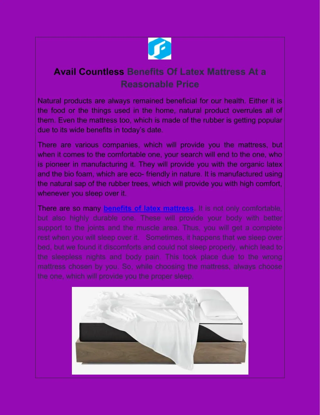 avail countless benefits of latex mattress
