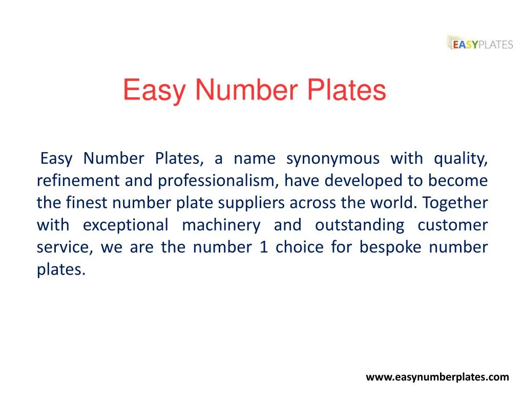 easy number plates