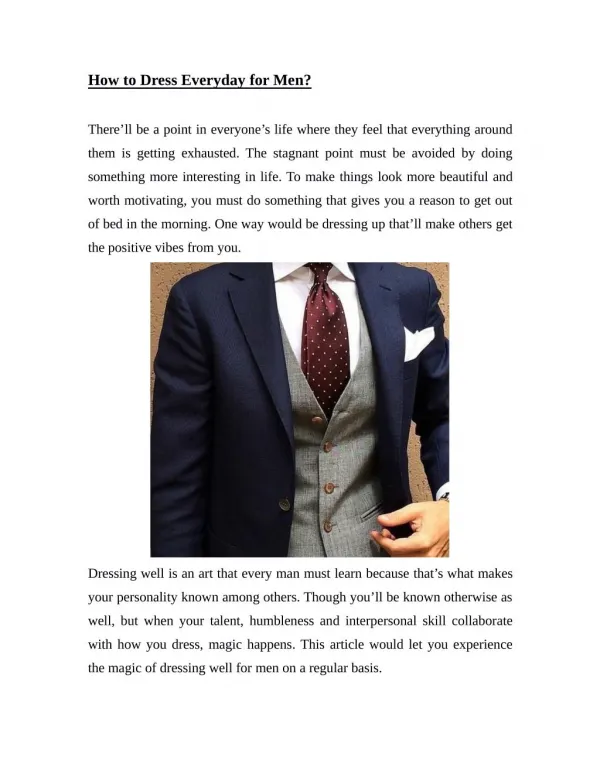 How to Dress Everyday for Men?