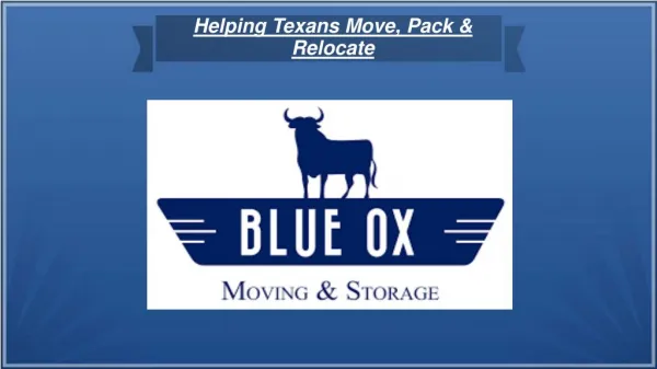 Best Moving company in Texas - Blue Ox Moving and Storage
