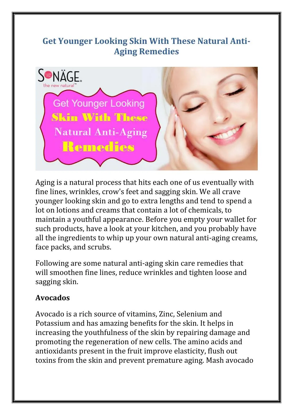 get younger looking skin with these natural anti