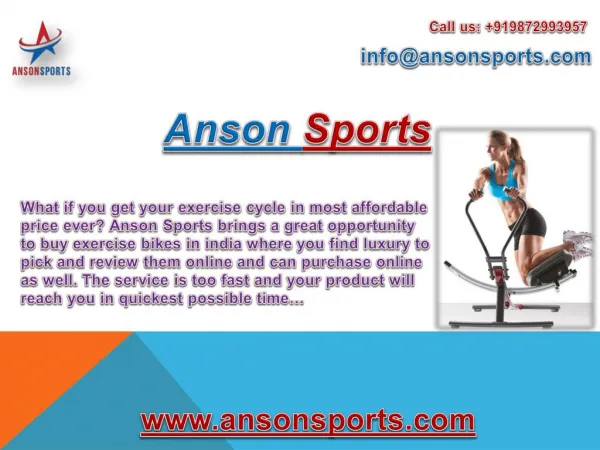 Anson - One Stop Destination for Best Home Fitness Equipments in India
