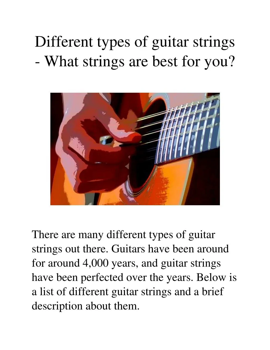 different types of guitar strings what strings