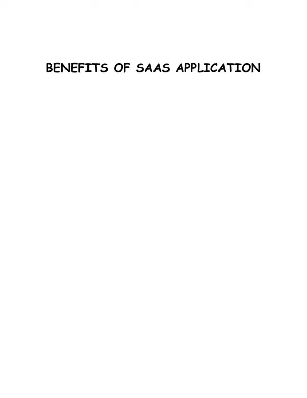 Benefits of Saas Application