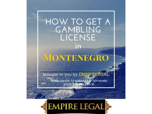 E-Gambling Montenegro How to get a license