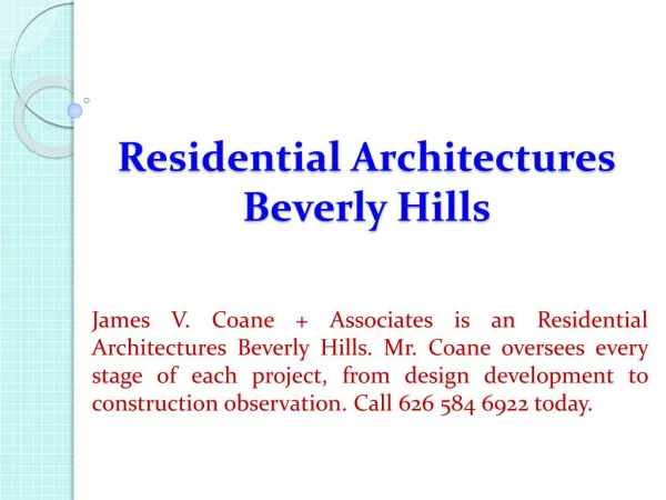Residential Architectures Beverly Hills
