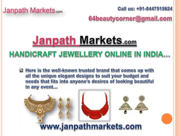 Buy handmade jewellery online Delhi