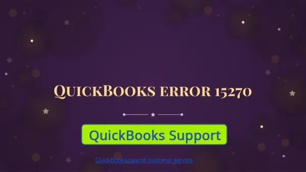 QuickBooks error 15270| learn how to fix it