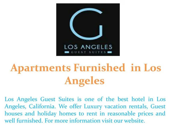 Apartments Furnished  in Los Angeles 