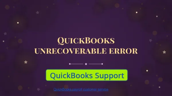QuickBooks unrecoverable error| Get technical help number| dial 1-844-551-9757