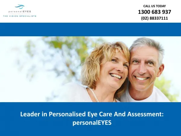 Leader in Personalised Eye Care And Assessment: personalEYES