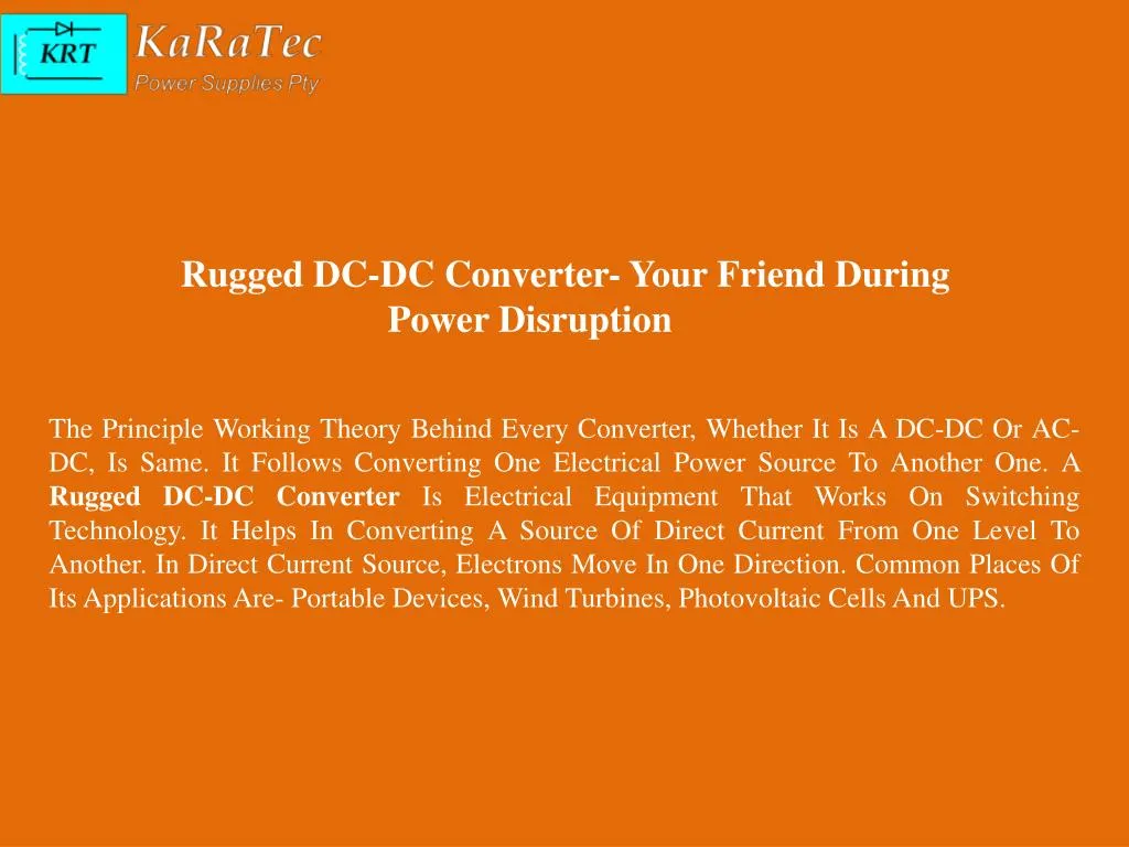 rugged dc dc converter your friend during power