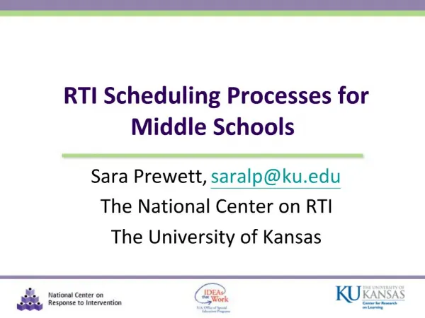 RTI Scheduling Processes for Middle Schools