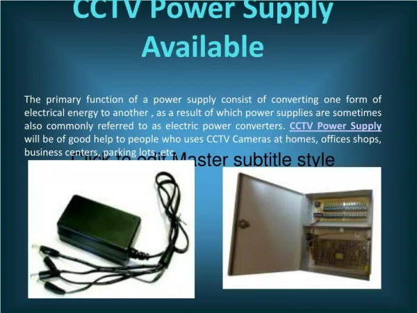 CCTV Power Supply Available