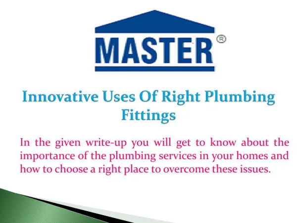Innovative Uses Of Right Plumbing Fittings