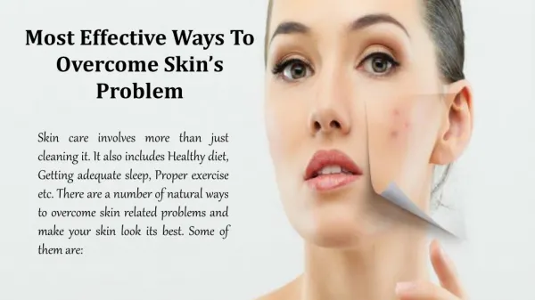 Most Effective Ways To Overcome Skin’s Problem