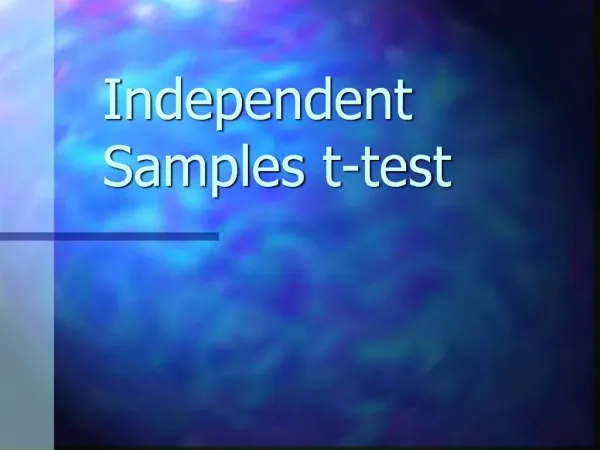 Independent Samples t-test