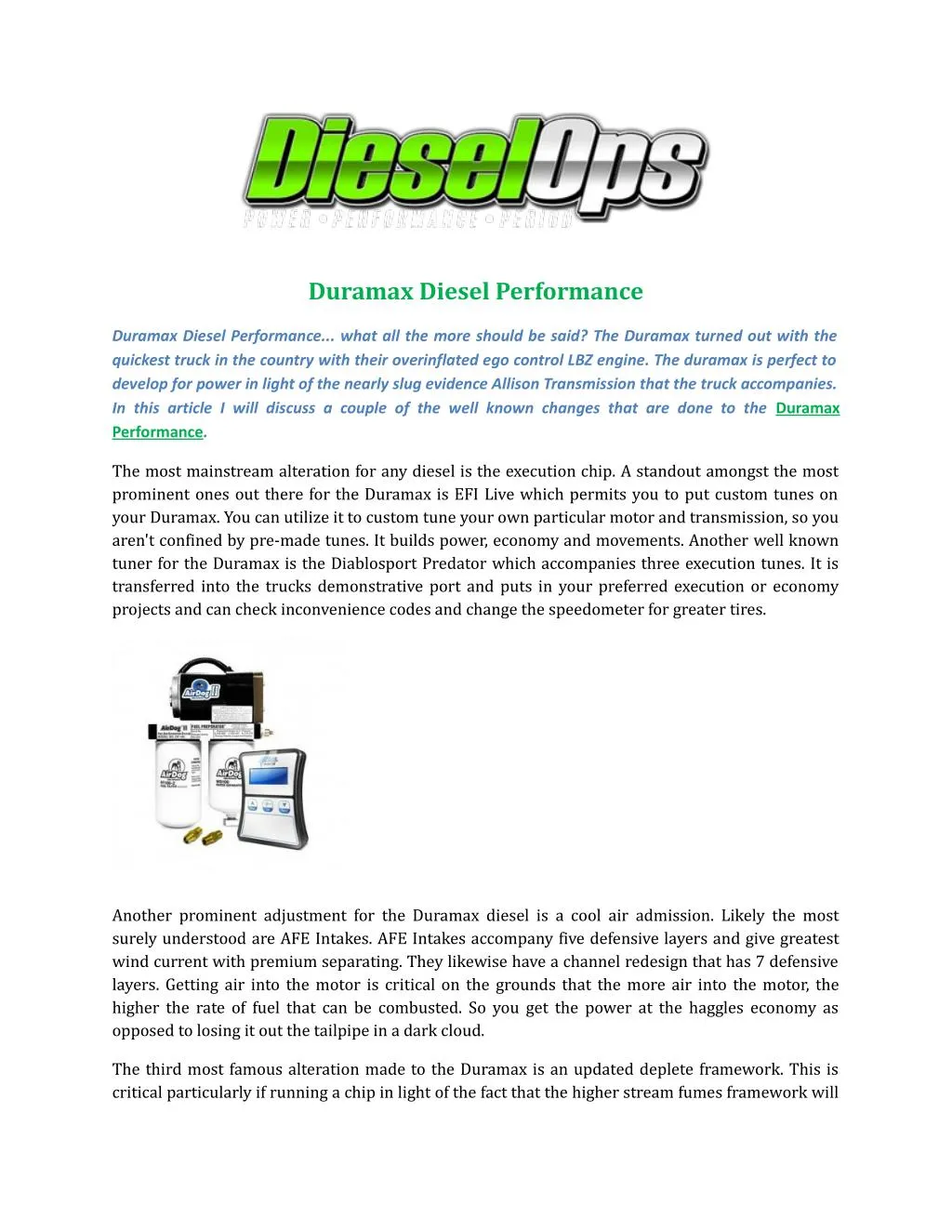 duramax diesel performance