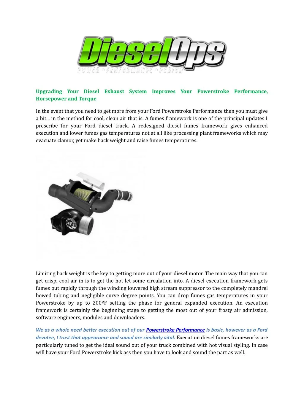 upgrading your diesel exhaust system improves