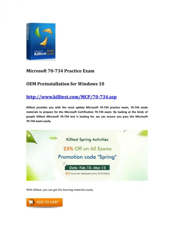 Microsoft 70-734 Guide Killtest