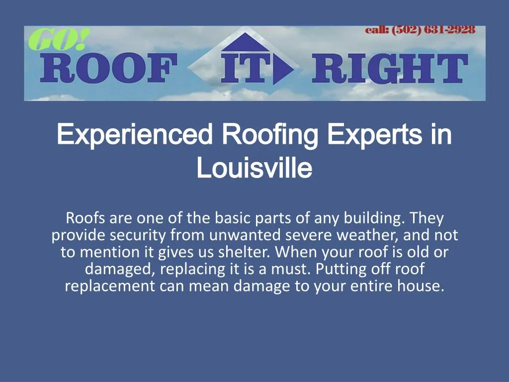 experienced roofing experts in louisville