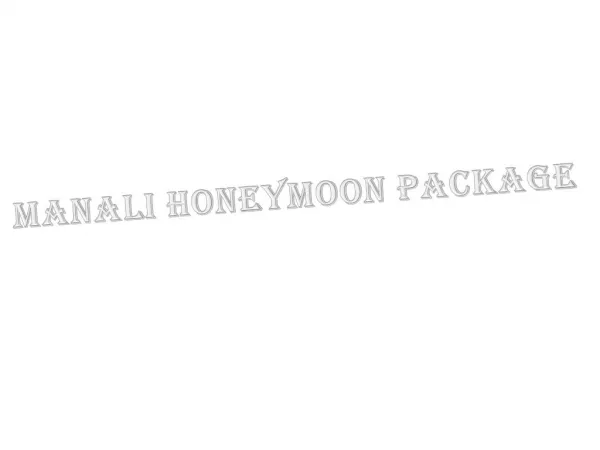 Manali honeymoon package