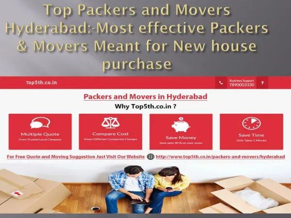 Top Packers and Movers Hyderabad:-Most effective Packers & Movers Meant for New house purchase