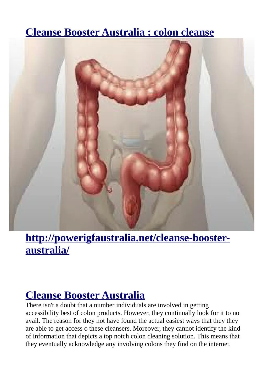 cleanse booster australia colon cleanse