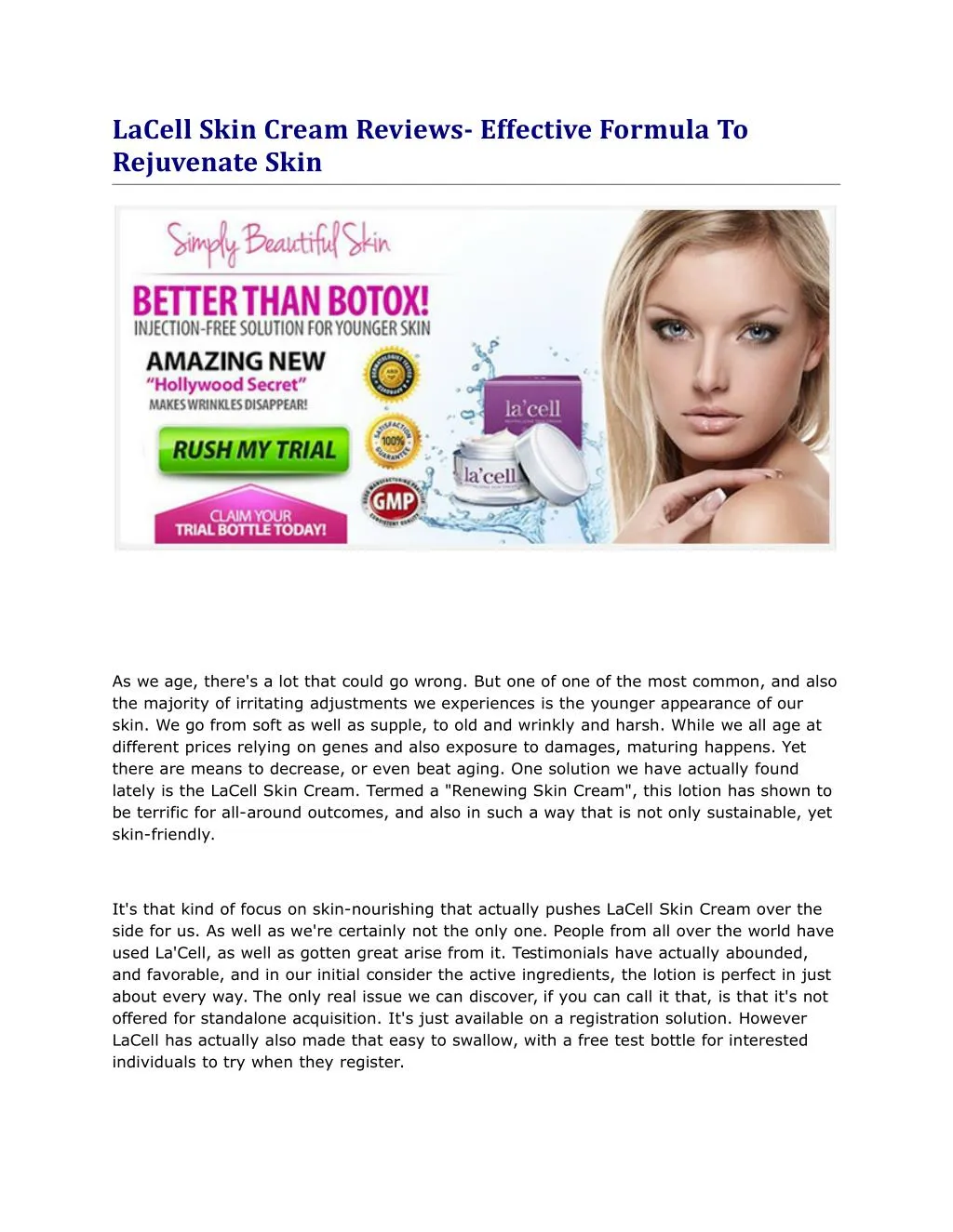 lacell skin cream reviews effective formula