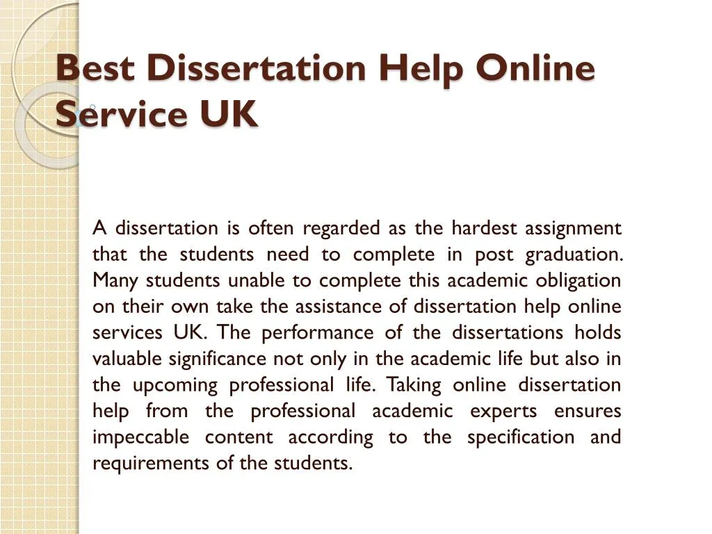 best dissertation help online service uk