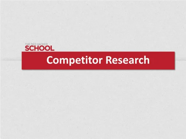 Competitor Research insider