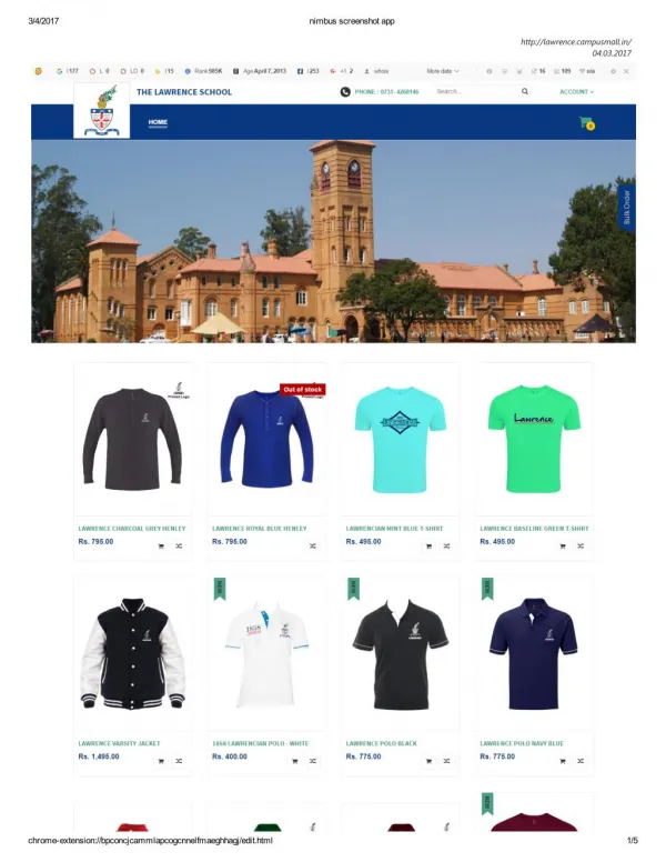 Buy Lawrence School T Shirts Online - Design Your Own