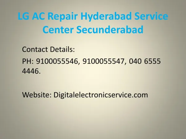 LG AC Repair Hyderabad Service Center Secunderabad