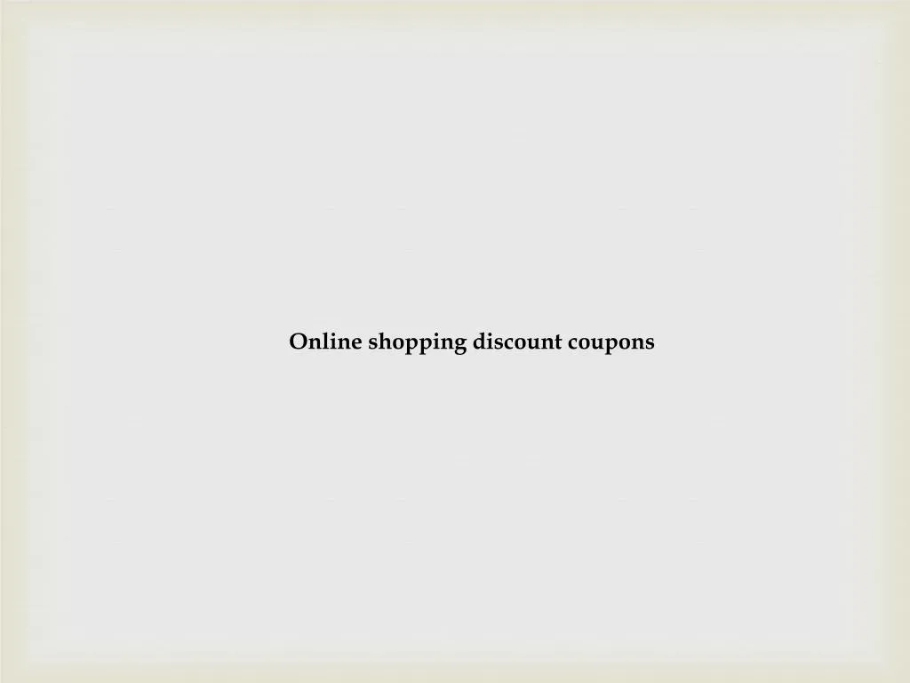 online shopping discount coupons
