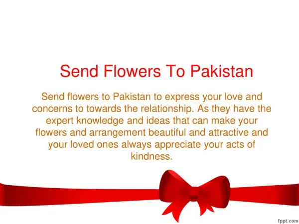 Send Flower To Pakistan