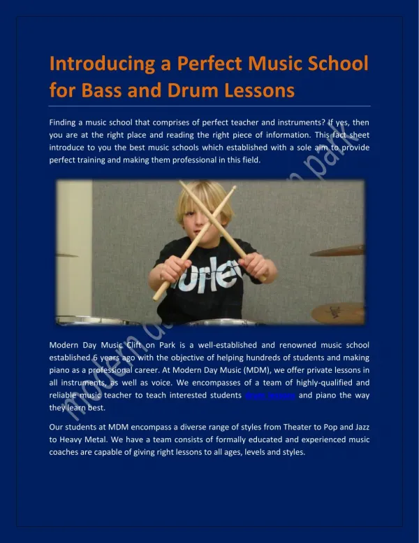 Best Music School for Bass Lessons and Drum Lessons