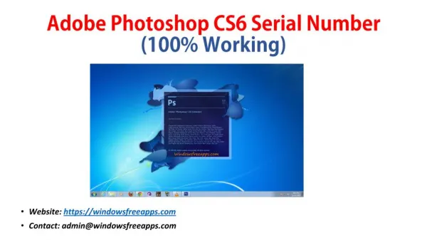 Adobe Photoshop CS6 Serial Number 2017