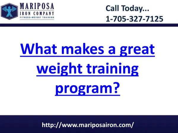 What makes a great weight training program?