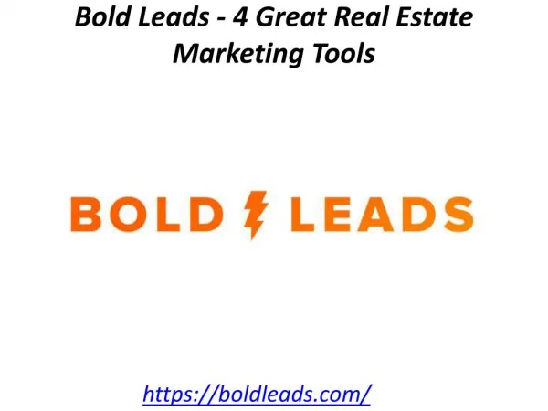 Bold Leads - 4 Great Real Estate Marketing Tools