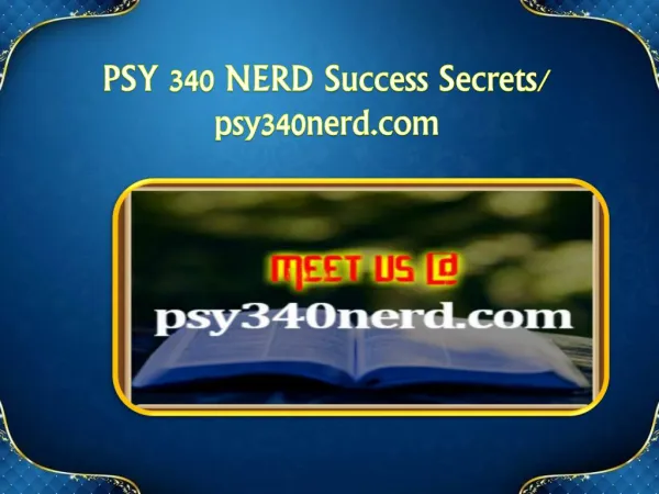 PSY 340 NERD Success Secrets/psy340nerd.com