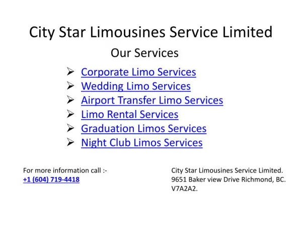 City Star Limousines Service