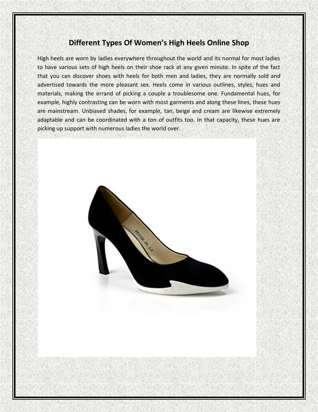 different types of women s high heels online shop