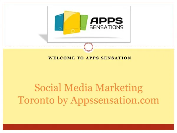 Social media marketing toronto by appssensation.com