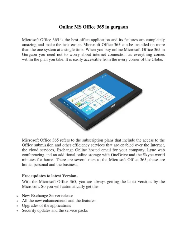 Online MS Office 365 in gurgaon