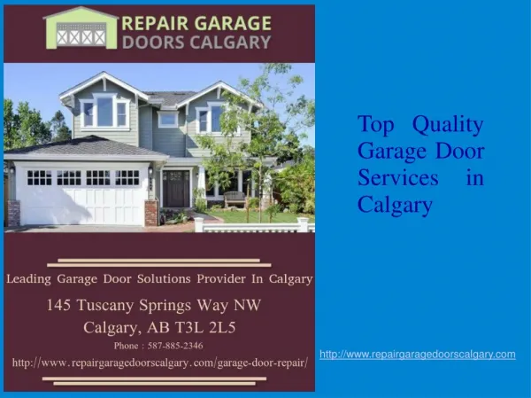 Top Quality Garage Door Services In Calgary