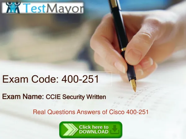 Pass your Cisco 400-251 certification Exam With Testmayor